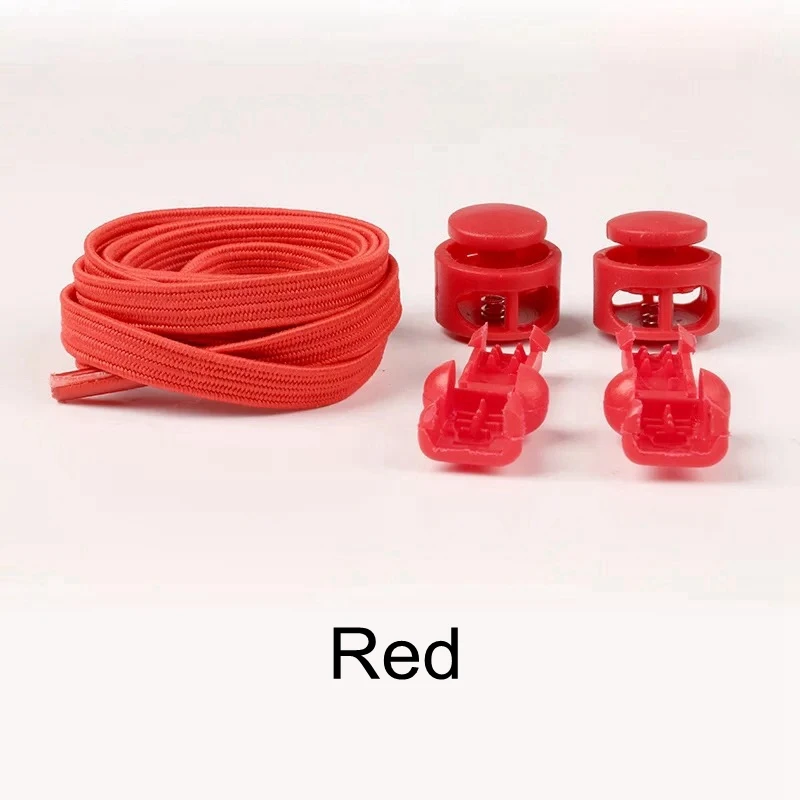 1 пара Растягивающихся шнурков фиксирующий башмак шнурки унисекс Детские эластичные шнурки для кроссовок шнурки без шнурков - Цвет: Red