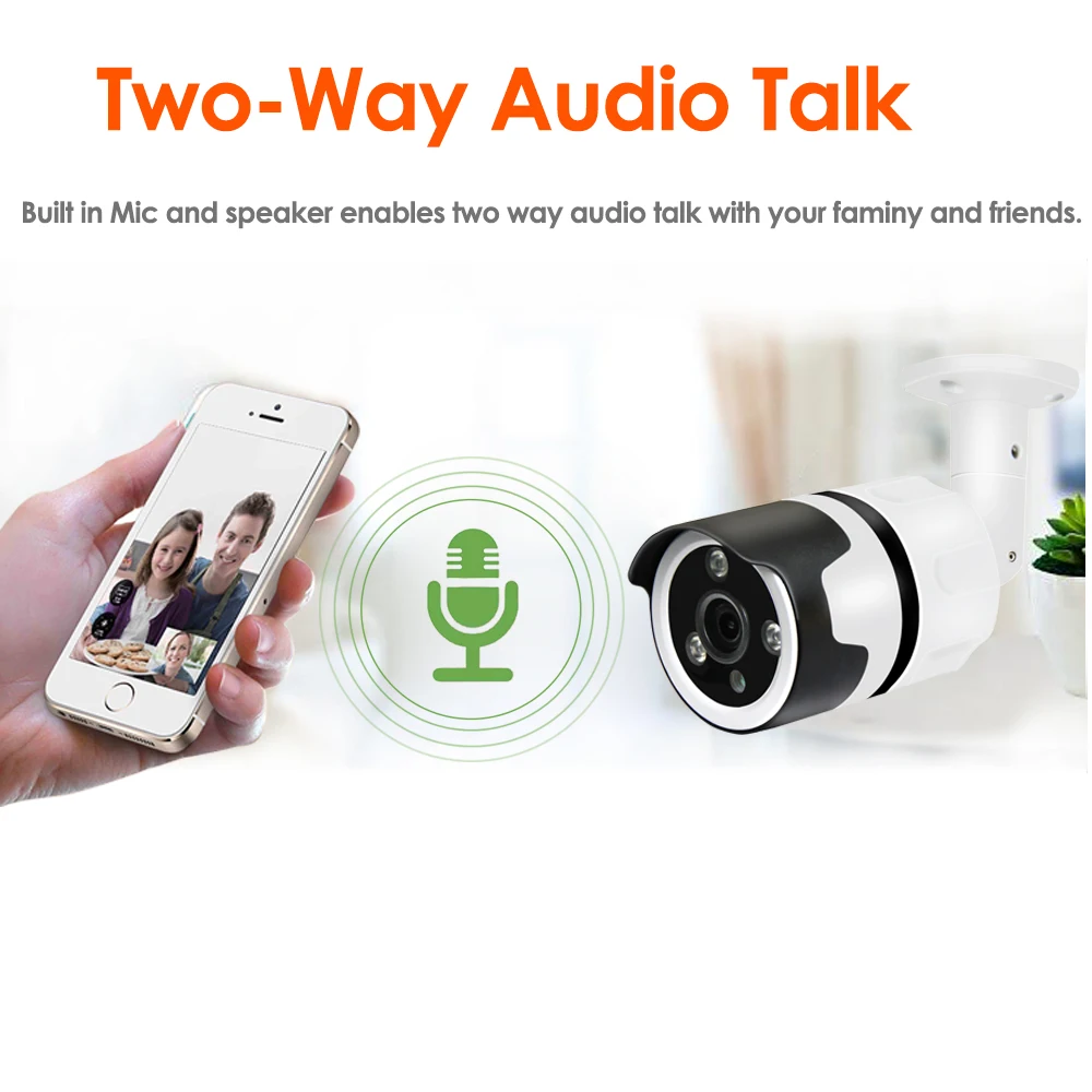 6CH a due vie audio colloquio HD Wireless NVR Kit P2P 1080P Indoor Outdoor Visione Notturna di IR d
