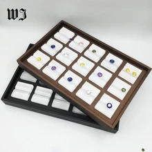 Чехол-подставка из кожзаменителя с бриллиантами, подставка для хранения драгоценных камней, контейнер для хранения, прямоугольная коробка для презентаций, Органайзер