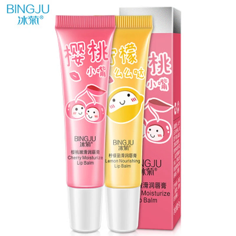 

BINGJU Natural Fruit Cherry Lemon Lip Care Balm Moisturizing Lip Protector Sweet Taste Embellish Lip Ball Lip Skin Care