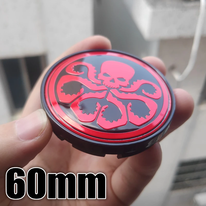 

4 Pcs Hail Hydra Marvel Universe 60mm Custom Alloy Wheel Center Hub Cap for Alfa Romeo Audi Rims Decoration Badge Accessories