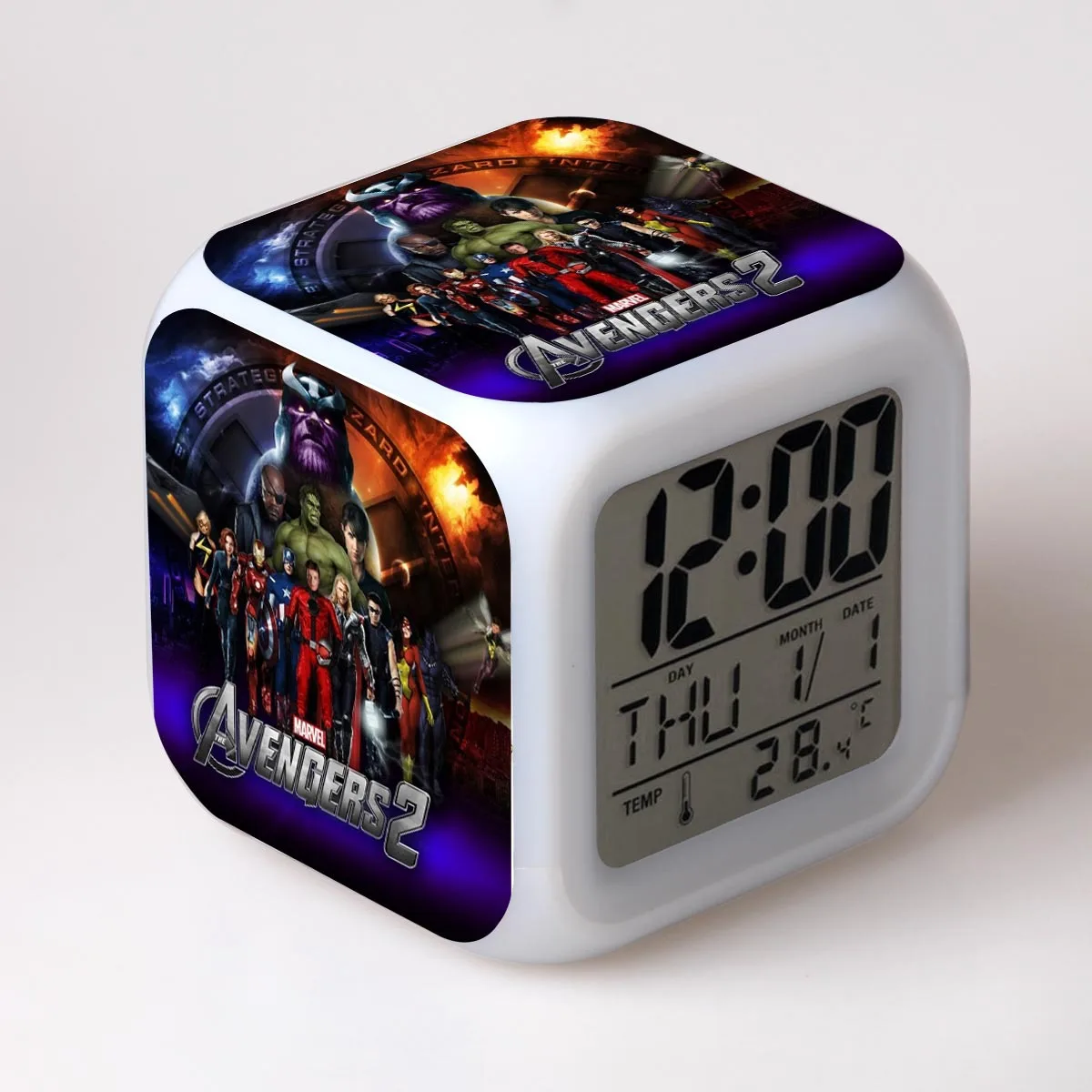 Капитан Америка Детский будильник игрушки цифровые часы настольные электронные reloj despertador Мультфильм светодиодные часы вечерние подарок на день рождения - Цвет: 06