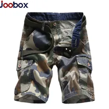 Joobox Новые хлопковые камуфляжные брюки-карго Шорты для женщин Для мужчин Повседневное несколькими карманами украшения прямо Шорты для женщин без Ремни 40