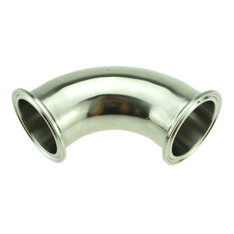 

51mm Pipe OD 64mm Feerule OD 2" Tri Clamp Sanitary 90 Degree Elbow For Homebrew Stainless Steel Fitting 304