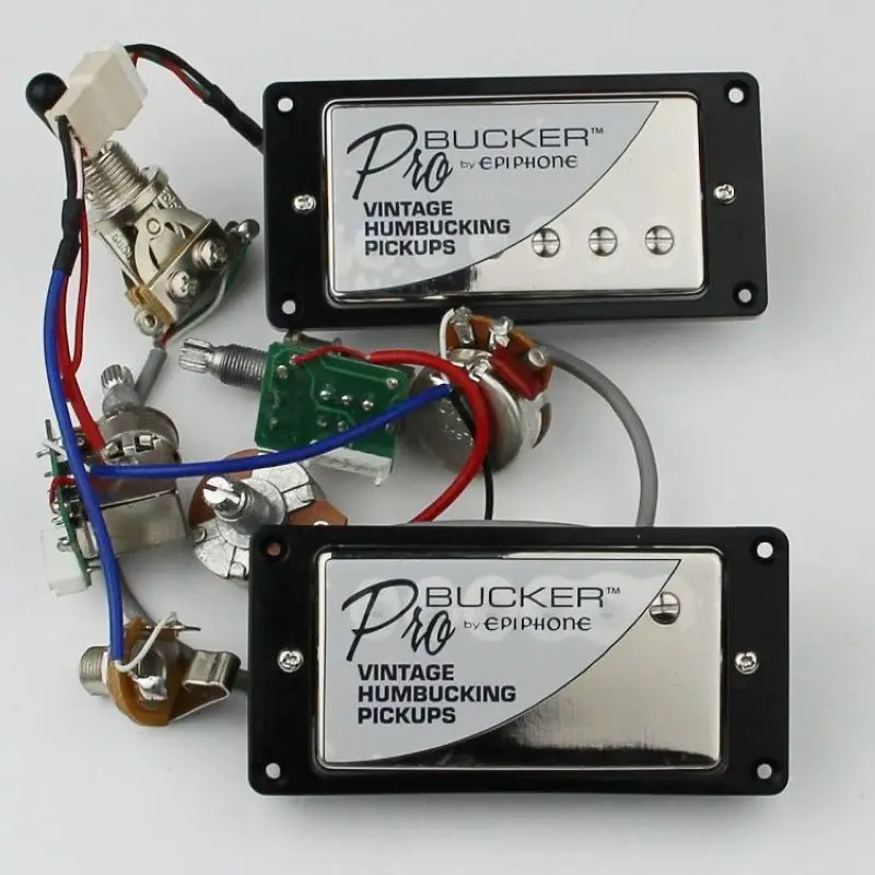 

1 Set Chrome ProBucker N and B Electric Guitar Pickups with Pro Wiring Harness
