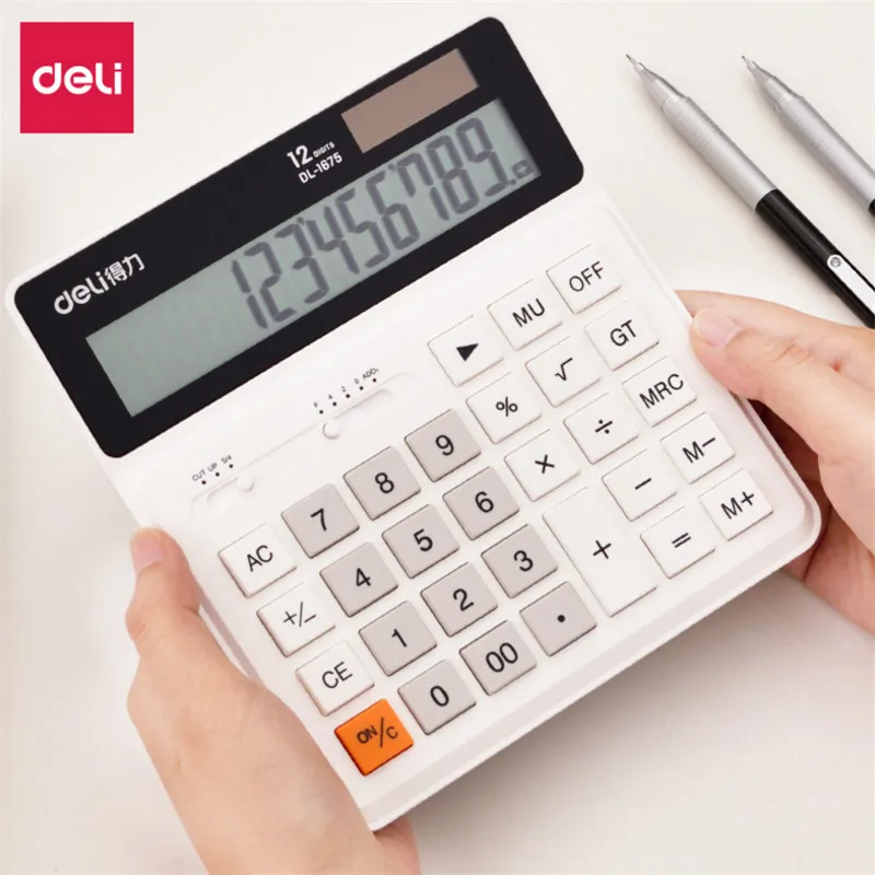 حاسبة 12 بت كبيرة شاشة عرض الشمسية الكمبيوتر ABS كبير زر المالية مخصصة طالب مكتب حاسبة