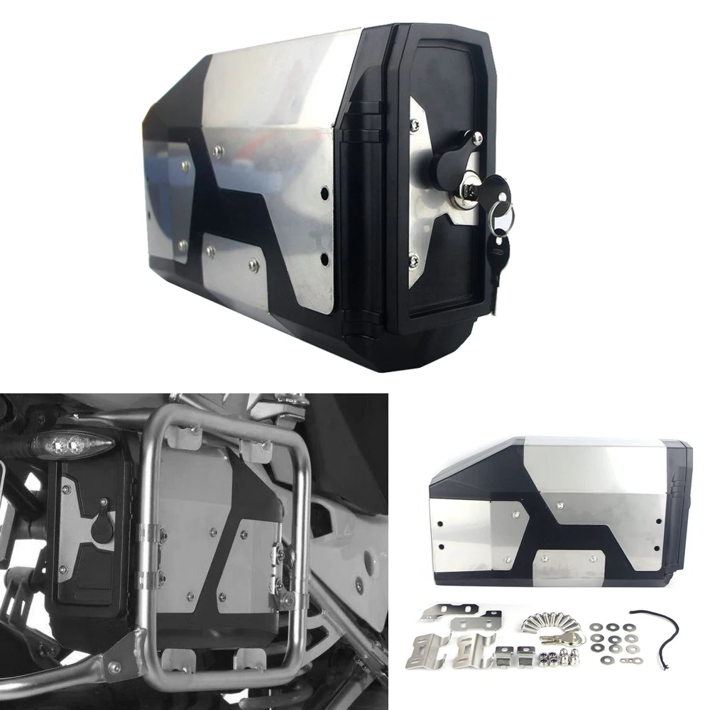 

For BMW R1200GS ADV GSA R1250GS LC Adventure 2004-2018 Alloy ABS Box Toolbox 4.2 Liters Tool Box Left Side Bracket 2013 2015