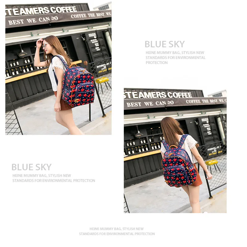 Plastic Canvas Overall Waterprrof Environmental Mummy Bags Fashion High-Capacity Mother Backpack 19