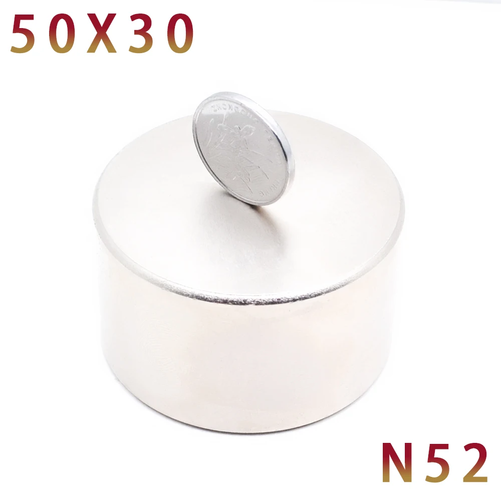 1 шт. N52 магнит 50x30 мм мощный постоянный круглый неодимовый магнит супер сильный магнитный редкоземельный NdFeB 50*30 мм металлический Галлий