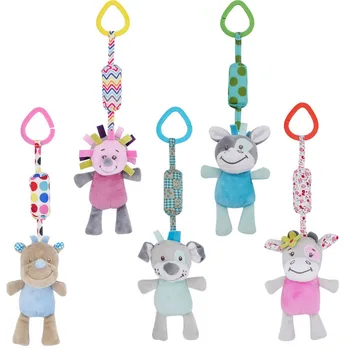

Infant Baby Lathe Hanging Ring Animal Print Rattle Crib Hanging Infant Stroller Hanging Toys Teether Stuffed Doll