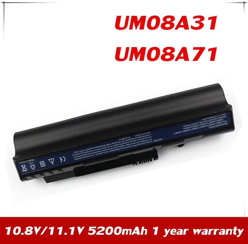 7XINbox 10 8 В/11 1 В UM08A31 UM08A71 Аккумулятор для ноутбука черный ACER ASPIRE ONE A110 A150 D150 D250 P531h LT2000