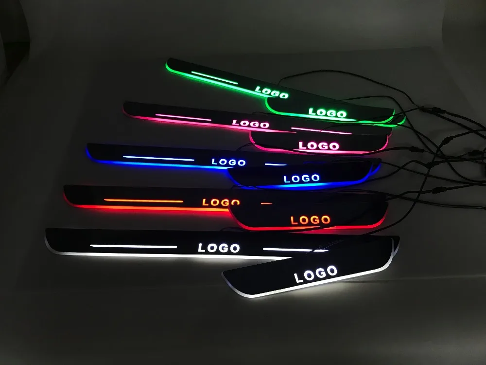 

WOOBEST Waterproof Ultrathin Acrylic LED front door sill for Mitsubishi Outlander XL, Led moving door scuff plate, Pathway light