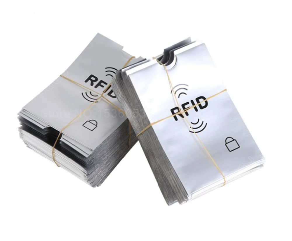 

100 pcs/lot Anti Scan RFID Blocking Sleeve for Credit Card Secure Identity ATM Debit Contactless IC ID Card Protector Blocker