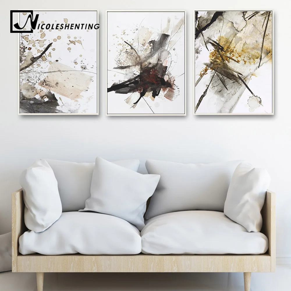

Watercolor Abstract Realism Wall Art Canvas Posters and Prints Minimalist Painting Wall Pictures for Living Room Home Decor 002