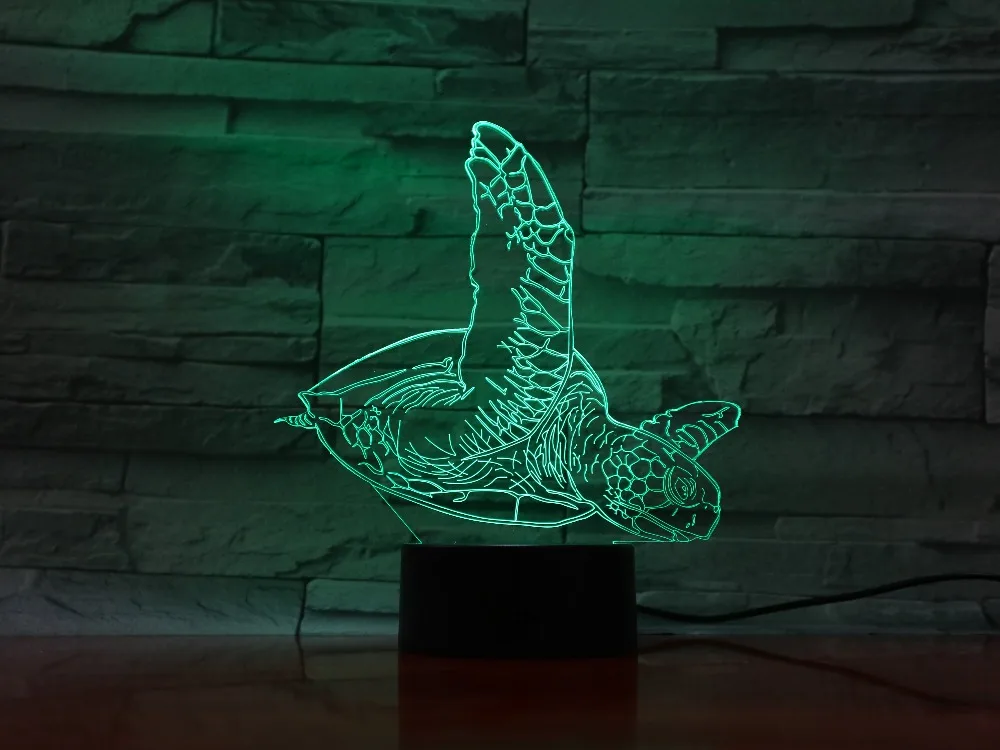  3D1344 Sea Turtle 3D LED Light Desk Table Halloween Decoration Father Gift Kid Graduation Holiday U - 32877398336