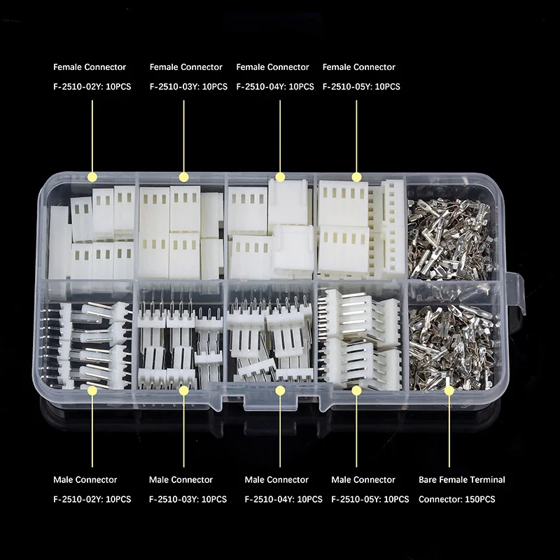 150/180 шт 2/3/4/5 штифтов мужской женский Ассорти JST-XH 2,54 мм провод белый Корпус разъемы комплект джемпер булавки Голые терминалы комплект