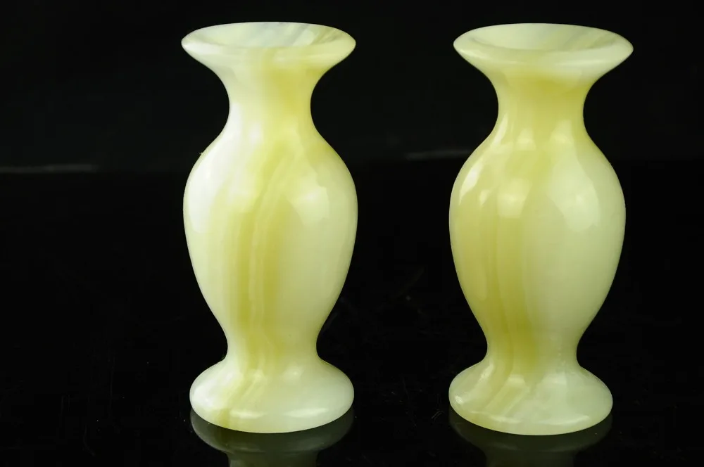 collection chinese jade pair of delicate beautiful jade vasein