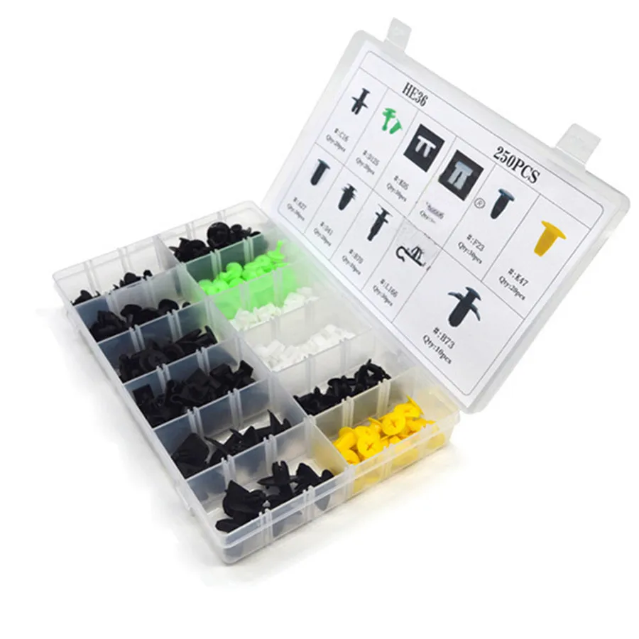 250PCS Car Clips for Mazda Bumper Net Plastic Auto Fastener Fast Screw