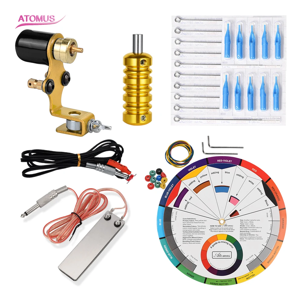 

ATOMUS Kit Tattoo Profesional Machine Kits Starter For Beginners Rotary Tatu Tatuagem Tatto Set Maquina Para Tatuar Rotativa