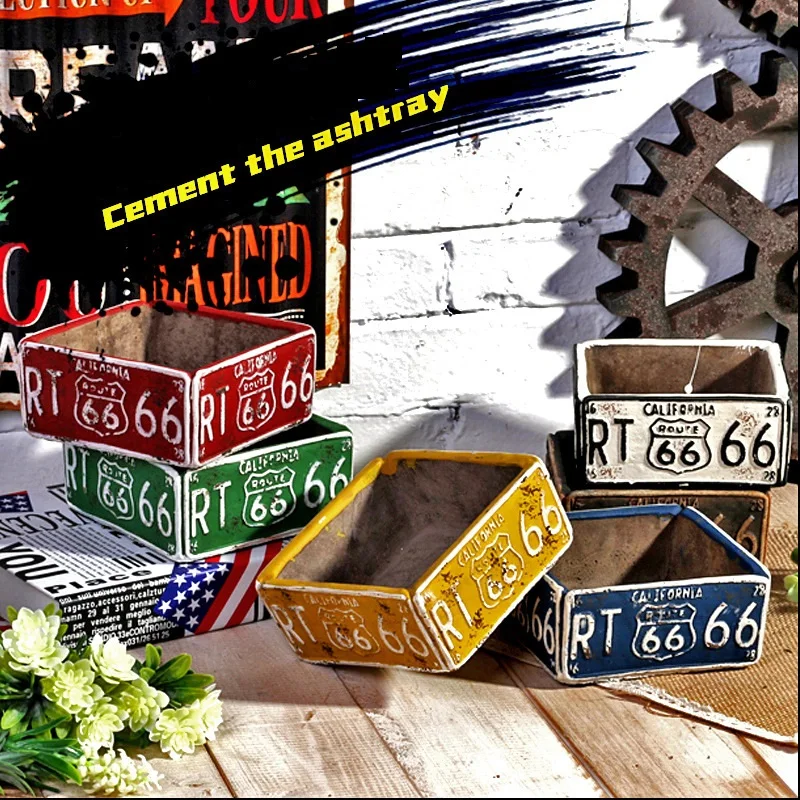 Retro cement ashtray office bar cafe home creative decorations industrial style ornaments