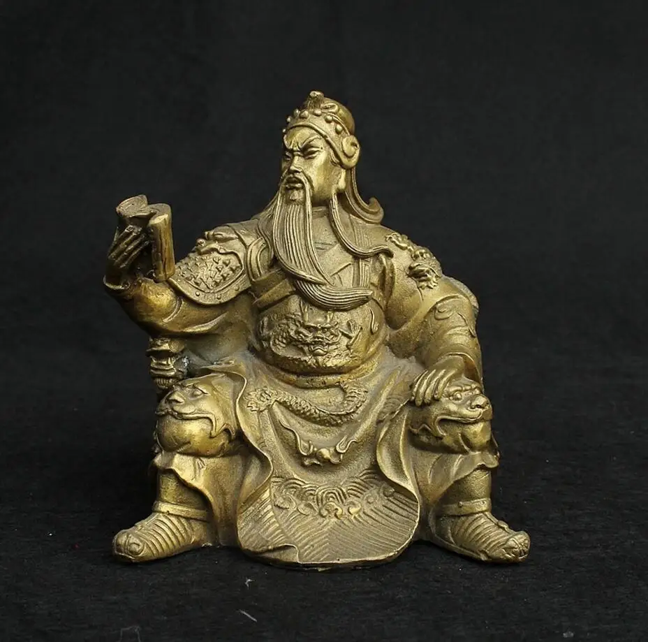 SCY 422+++Copper public relations father bronze statue reading Guan Gong and night reading. | Дом и сад