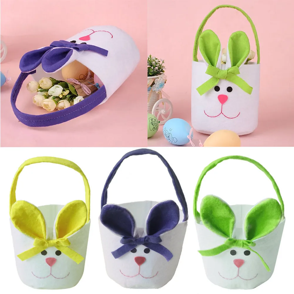 Easter Bunny Pants Shaped Candy Bag Portable Gift Egg Bag Rabbit Bag