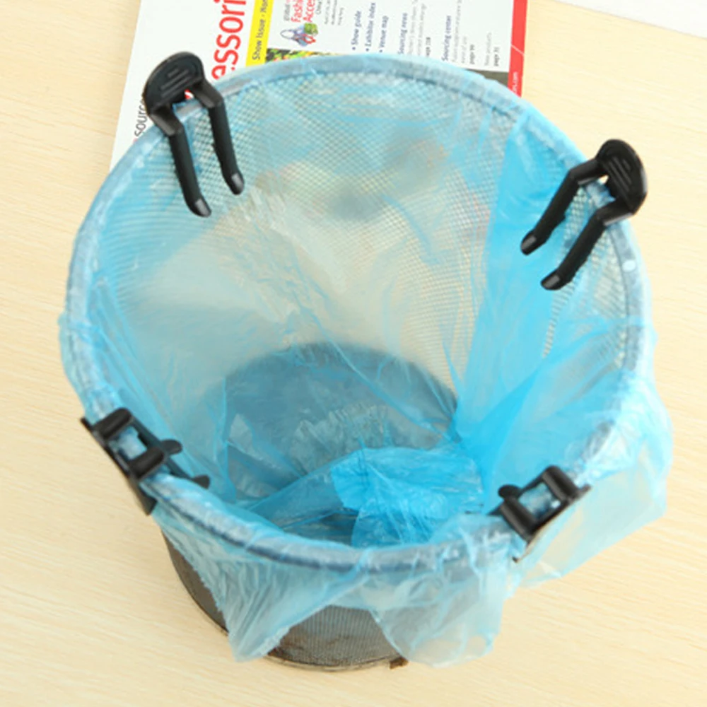 10pcs/lot Practical Black Plastic Garbage Bag Clip Clamp Rubbish Bags