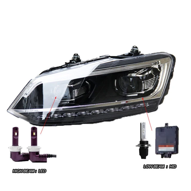 Buy Car Styling H7 Head Lamp case for VW polo Headlights polo Headlights 2011