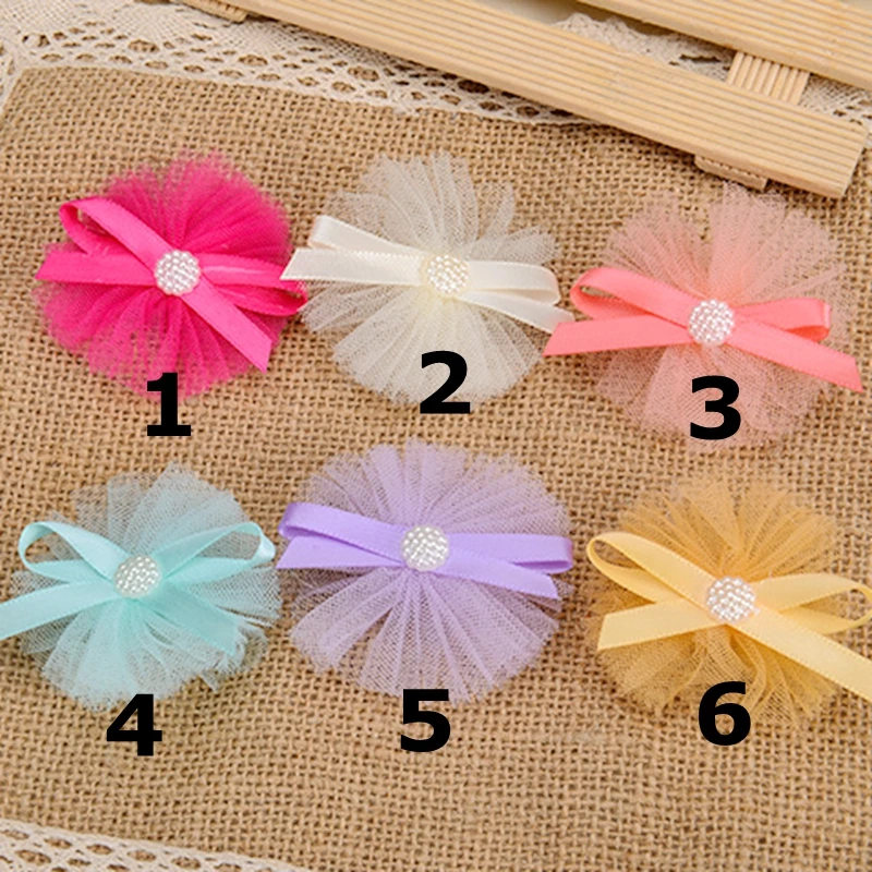 

HL New Arrival 5.5cm 100pcs/lot Net Yarn Handmade Flowers Head Jewelry Apparel DIY Appliques Wedding Decorations Crafts