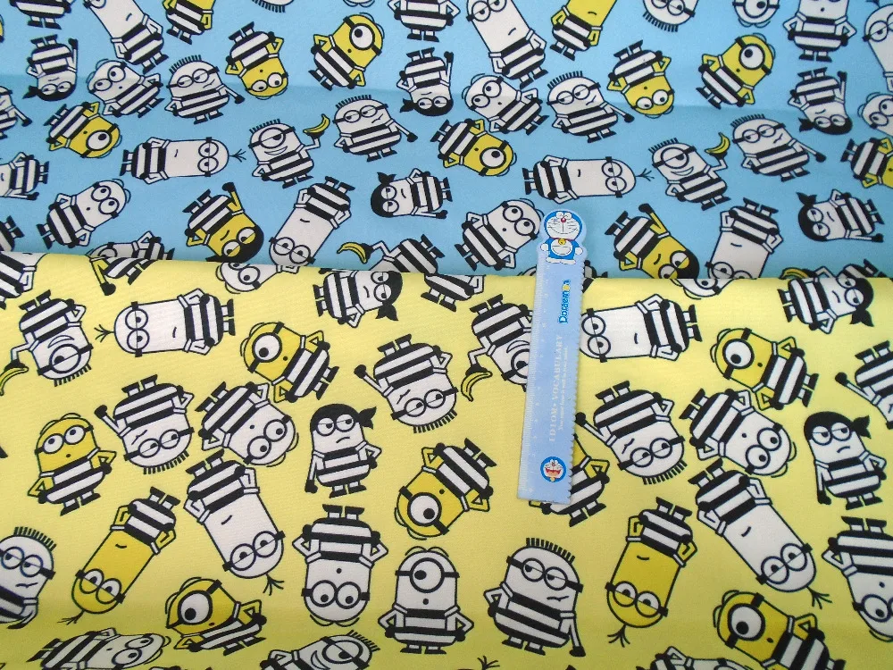 

50*140cm Minions Canvas Fabric Patchwork for Bag Sewing DIY Tablecloth curtain Sofa Cover fabric