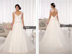 Casamento Сексуальная спинки vestido de novia длинные 2018 горячая Распродажа сладкий ангел кепки рукавом вечерние свадебные платья Мать невесты платья