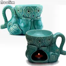 Керамическая масляная печь с синим слоном большой емкости, арома-горелка, креативный лаконичный подсвечник, домашний декор, высокое качество, подарки