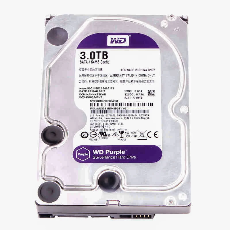 Western Digital WD фиолетовый 3 ТБ 3," жесткий диск для наблюдения SATAIII 6,0 ГБ/сек. для камеры видеонаблюдения AHD DVR ip-камера NVR WD30EJRX