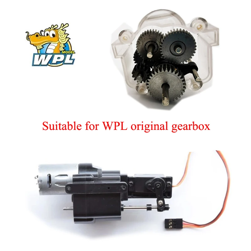 

RBR / C Wpl original gearbox upgrade full metal gear super large torque 370 Motor untuk RC CAR c34