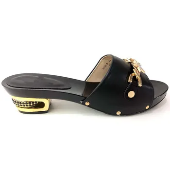 

New Italian Ladies Sexy High Heels Pumps black Rhinestones Design Ladies Women Pumps African Sandal Shoes for Parties LW1-6