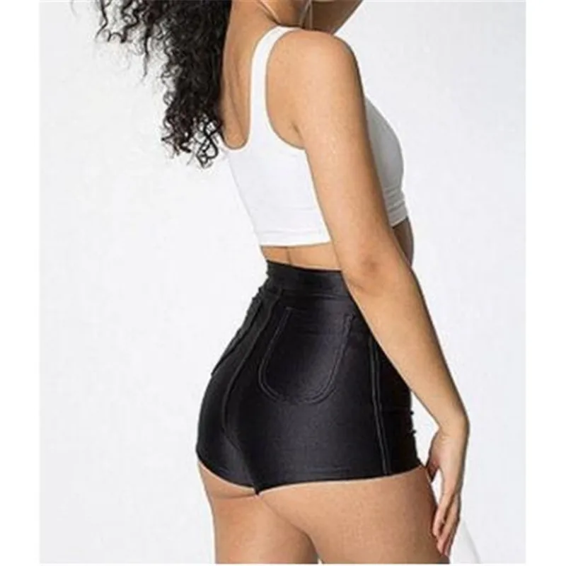 Новые женские шорты летние шелковые тонкие пляжные шорты с высокой талией Mujers женские горячие обтягивающие сексуальные шорты