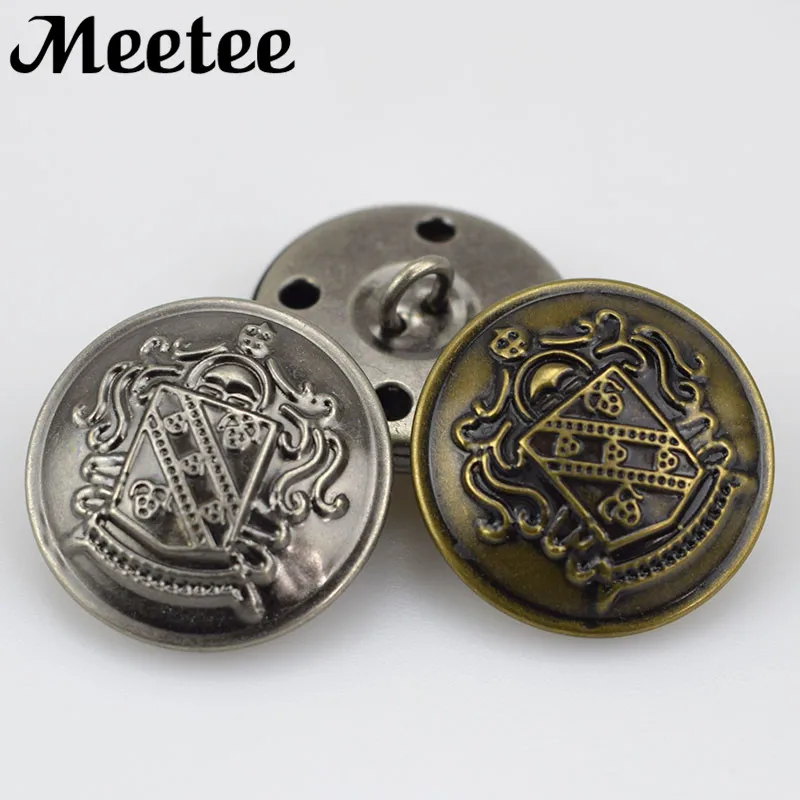 MEETEE 30Pcs Antique Silver Metal Buttons Men Suit Button Retro Jeans