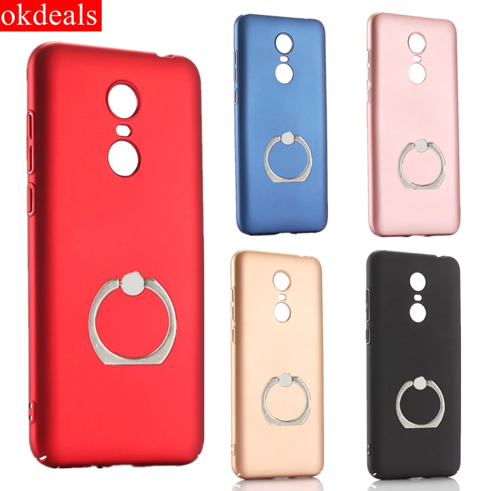 

Fashion Plating Hard PC Phone Case for Xiaomi Redmi Note 5/5a Cases Ring Bracket Frosted Non-slip Cover for Xiaomi Redmi 5/3s/4x