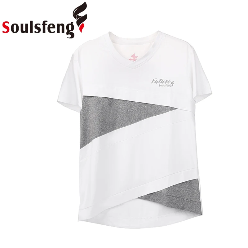 

Soulsfeng Men Training T-Shirt Fitness Gym Summer Sports Tee Top Trainer Quick Dry Comfort Running Shirt Breathable Man Tops