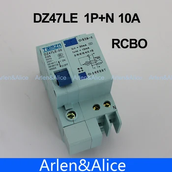 

DZ47LE 1P+N 10A C type 230V~ 50HZ/60HZ Residual current Circuit breaker with over current and Leakage protection RCBO