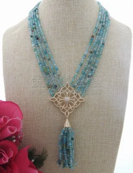 

N031704 5Strands 4MM Onyx Necklace