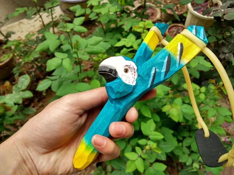 Детская игрушка Рогатка традиционный мультфильм ручной работы резьба по дереву животное Выстрел Открытый мальчик подарок