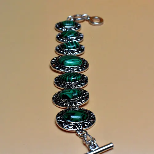Модные Этнические богемные браслеты и браслеты для женщин с натуральным камнем пляжные богемные регулируемые браслеты - Окраска металла: Natural Malachite