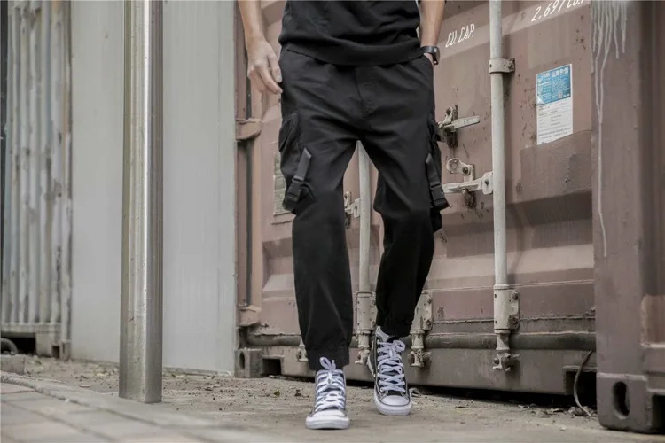 2019 мужские шаровары с несколькими карманами, хип-хоп брюки, уличная одежда, спортивные брюки Hombre, мужские повседневные модные брюки-карго