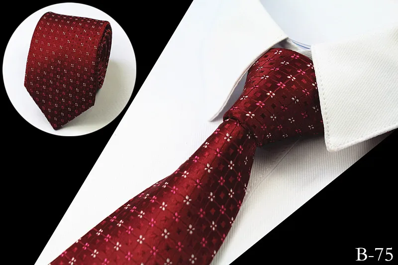 Ricnais тонкий роскошный галстук шелк жаккардовые тканые галстуки для мужчин 7 см Полосатые Галстуки мужской галстук на шею для свадьбы бизнеса - Цвет: B75