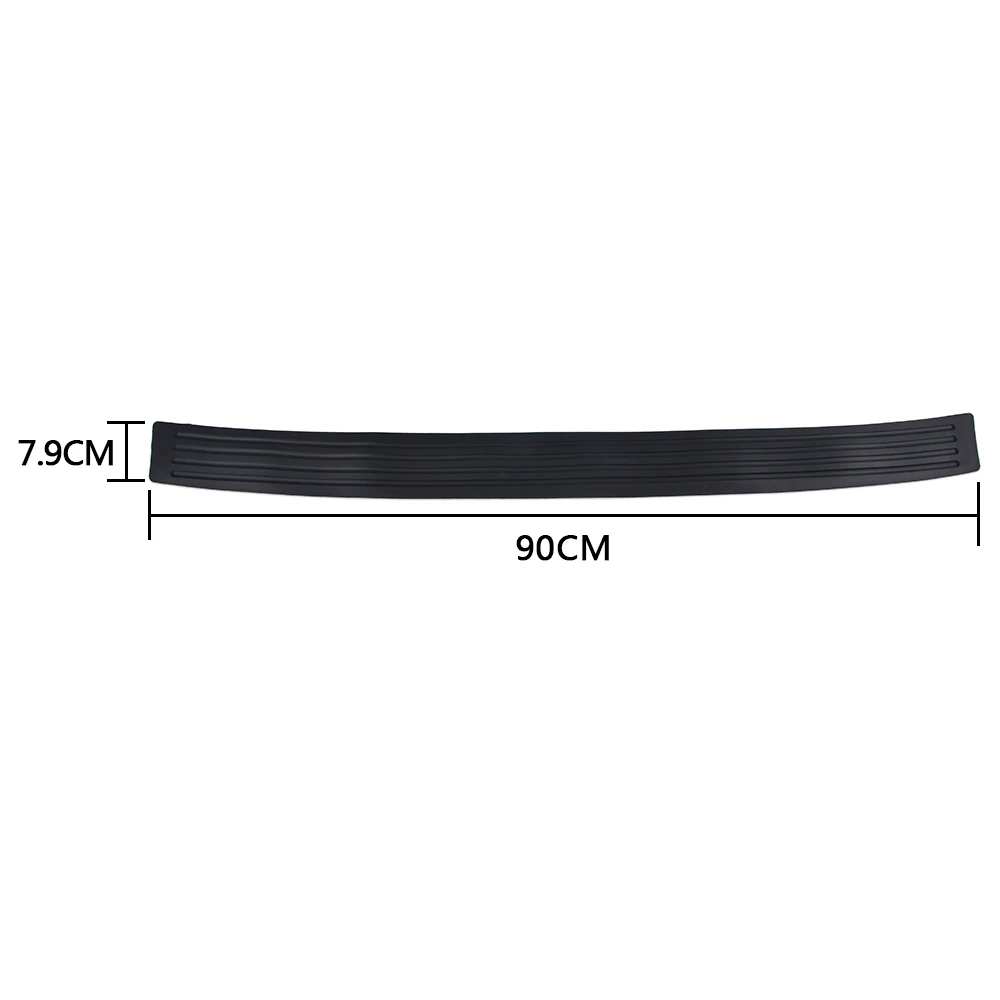 H2CNC Car Black Rear Bumper Trunk Edge Sill Protector Plate Rubber Cover Guard Trim Pad With Double Side Adhesive Tape Universal