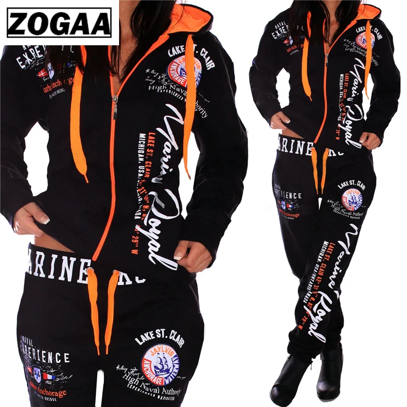 

ZOGAA 2019 Tracksuit For Women S-3XL Brand Women's Casual Sportwear Hooded Sweatshirt and Pants Women's sweat suit tracksuit set