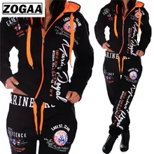 Женский спортивный костюм ZOGAA 2019 женская повседневная
