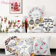 

PATIMATE Polyester Noel Pillowcase Christmas 2018 Merry Christmas Ornaments Christmas Decor for Home Happy New Year 2019 Navidad