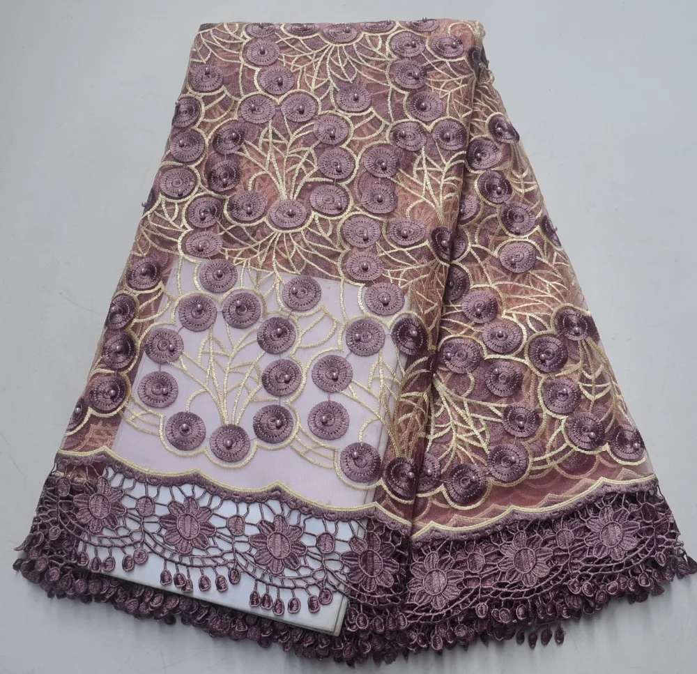 

High Quality African Lace Fabric Embroidery Tulle Lace Fabric For Nigerian party Dress